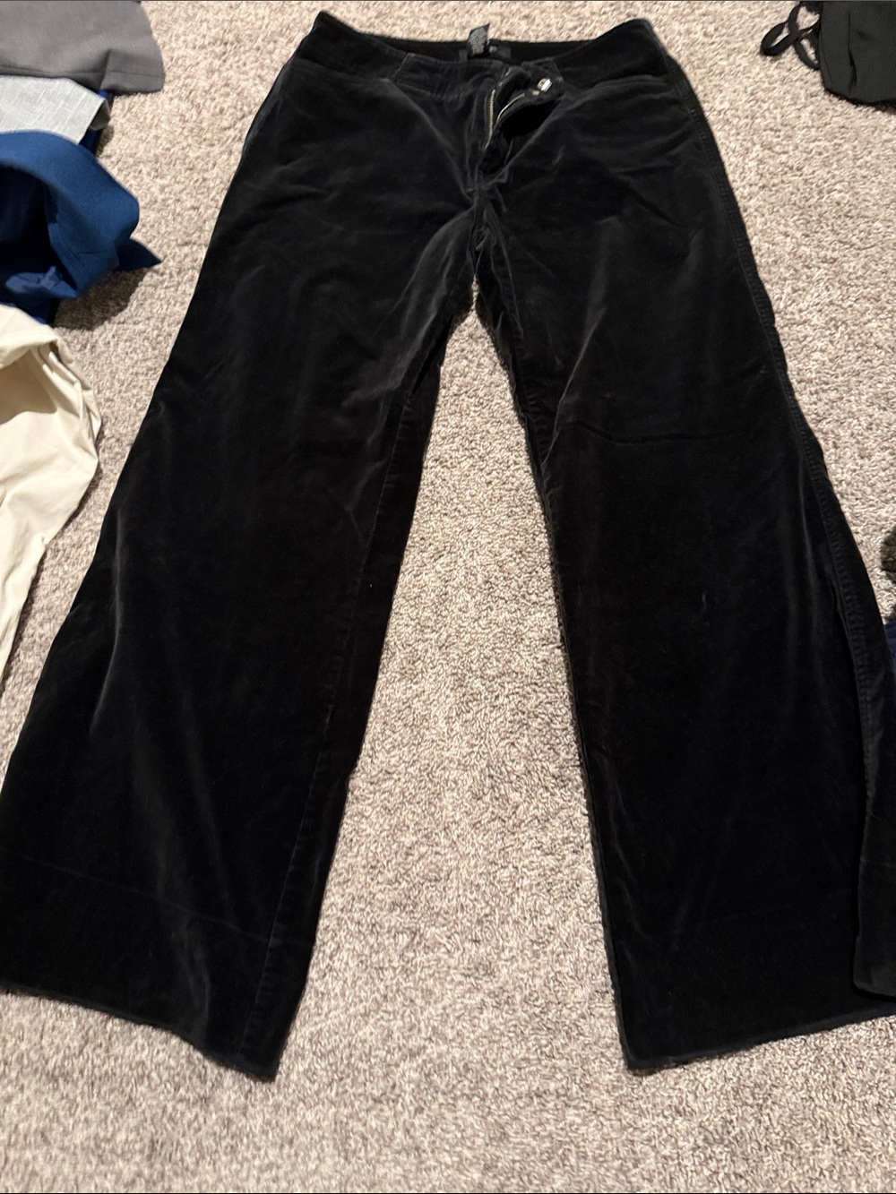 Express Black Wide-Leg Velvet Pants
